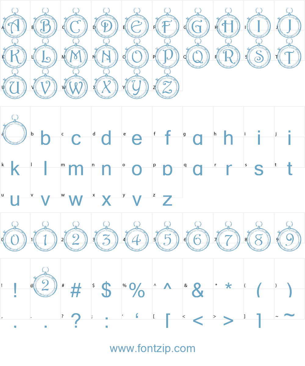 Summer's Pocket Watch Font Character
